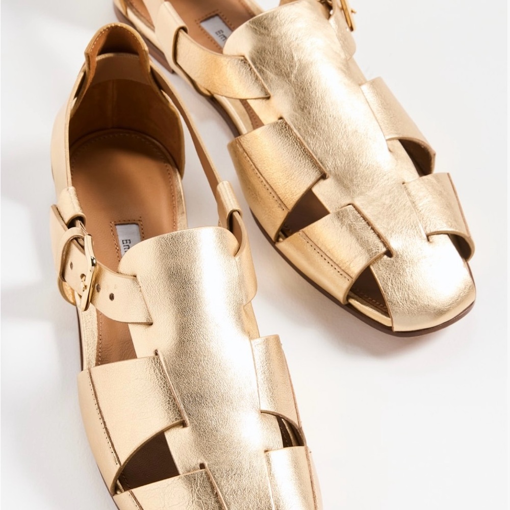 Gold Leather Sandals